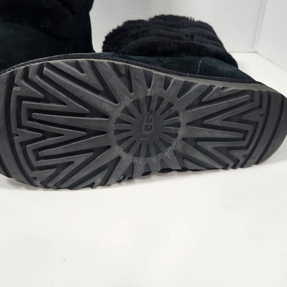 Ugg Boots Black Quilted Furry size 6 - Picture 3 of 5